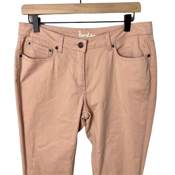 Boden Zip Ankle Skimmer Jeans Size 8 Long Pink Peach WC145 - Picture 3 of 8